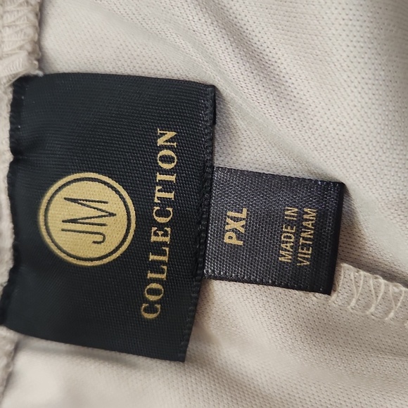 JM Collection Linen Look Wide Leg Pants, Tan, Womens XLP - Picture 5 of 9